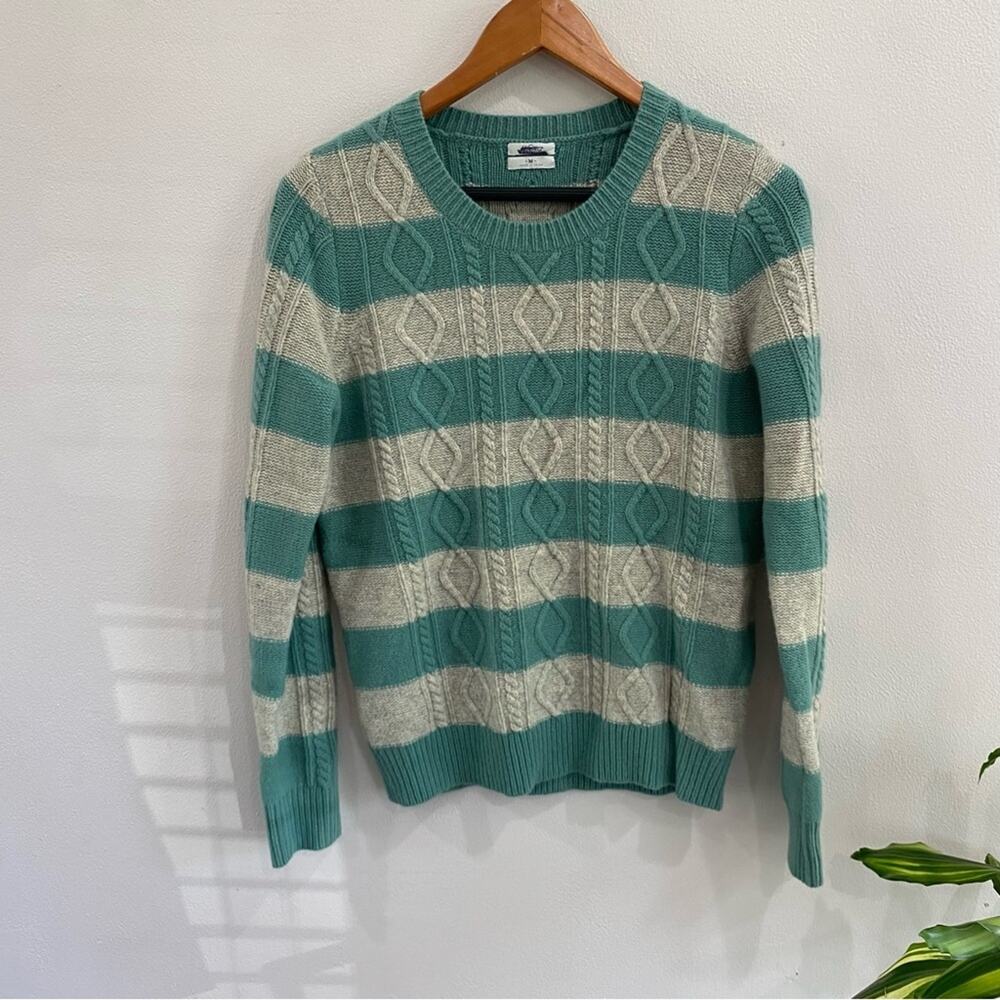 WALLACE Lambs Wool Striped Knit Sweater